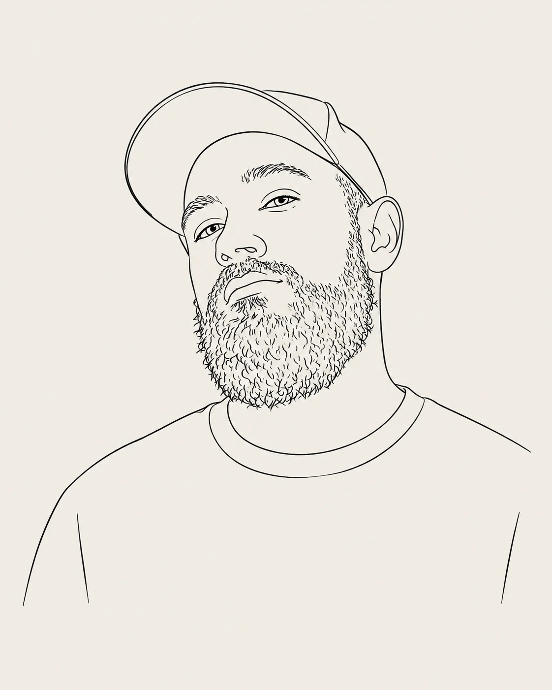 Retrato ilustrado de Sergio Mora, cofundador de BRYO