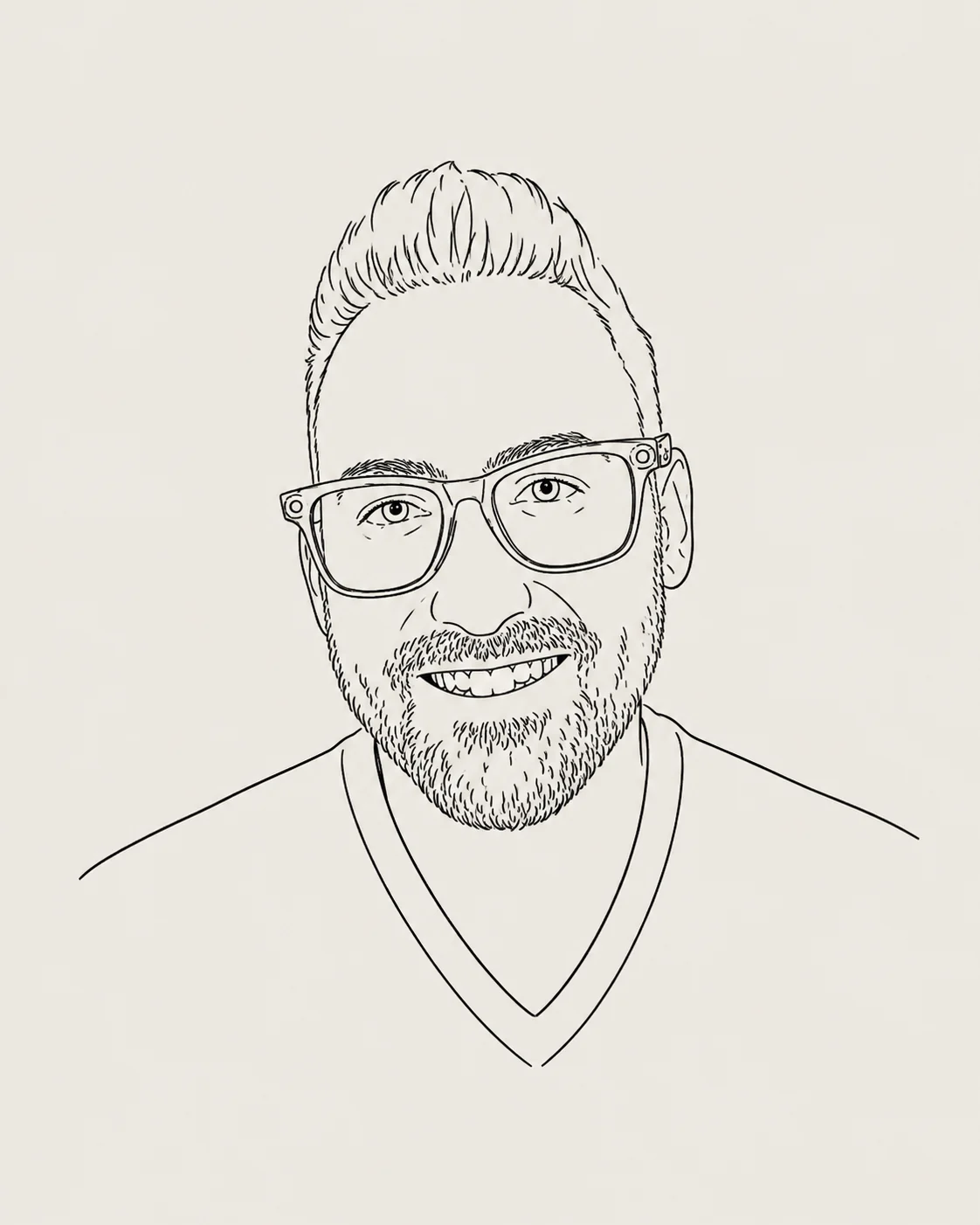 Retrato ilustrado de Vicente Álvarez, cofundador de BRYO